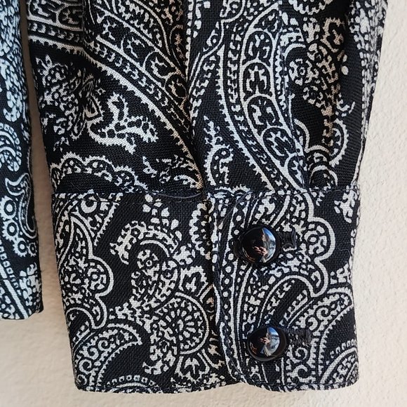 Jaeger Vintage 100% Wool Paisley Button Down Shirt Size Small - Picture 12 of 16